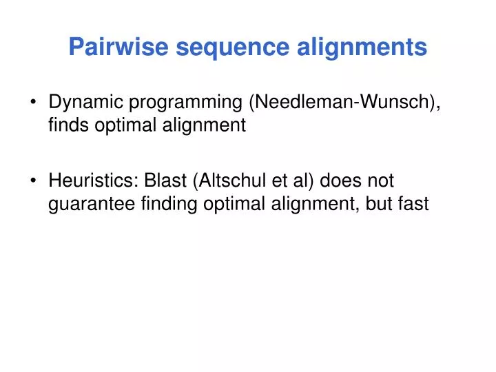 pairwise sequence alignments