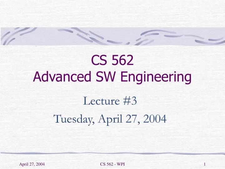 cs 562 advanced sw engineering