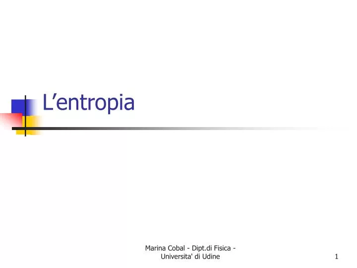 l entropia