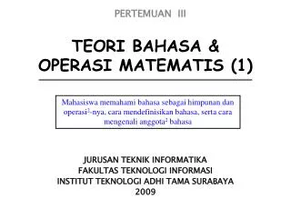 teori bahasa operasi matematis 1