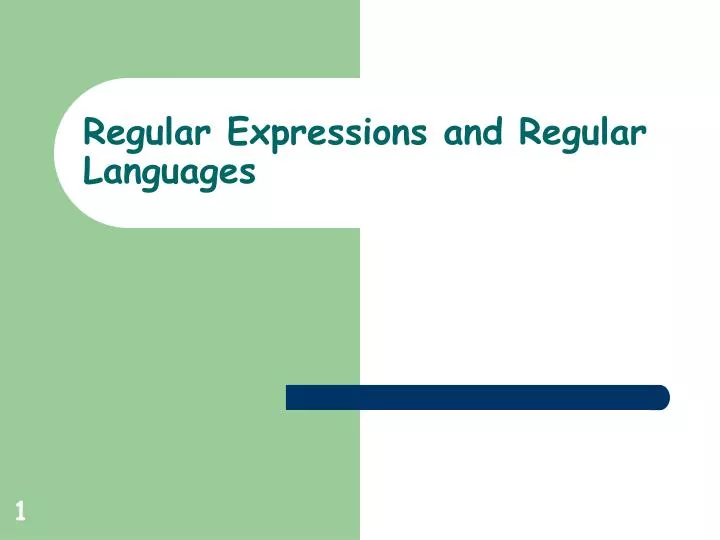 regular expressions and regular languages