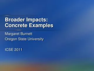 Broader Impacts: Concrete Examples