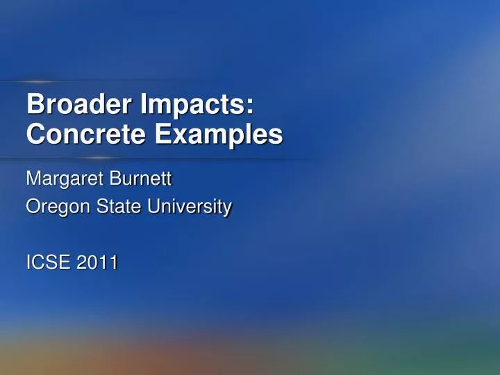 broader impacts concrete examples