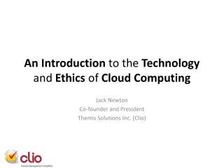 An Introduction to the Technology and Ethics of Cloud Computing