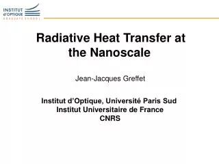 Radiative Heat Transfer at the Nanoscale