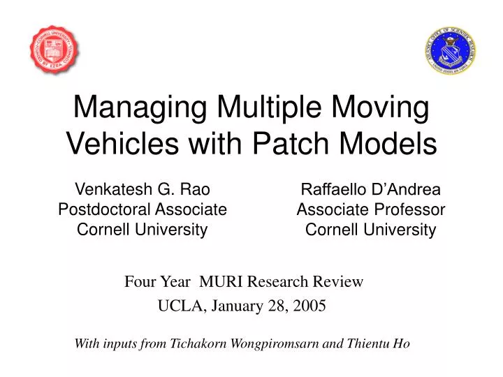 managing multiple moving vehicles with patch models
