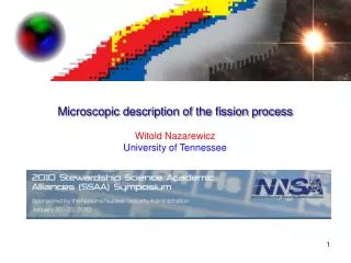 Microscopic description of the fission process Witold Nazarewicz University of Tennessee