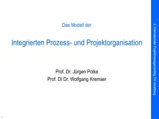 das modell der integrierten prozess und projektorganisation