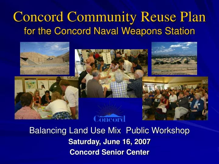 concord community reuse plan for the concord naval weapons station