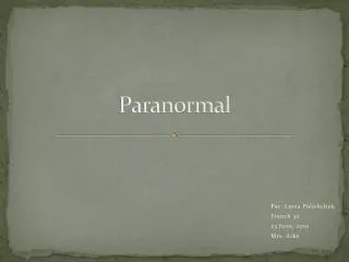 paranormal