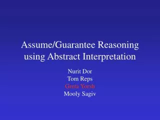 Assume/Guarantee Reasoning using Abstract Interpretation
