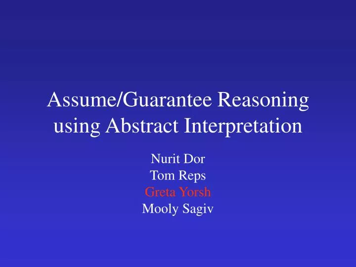assume guarantee reasoning using abstract interpretation