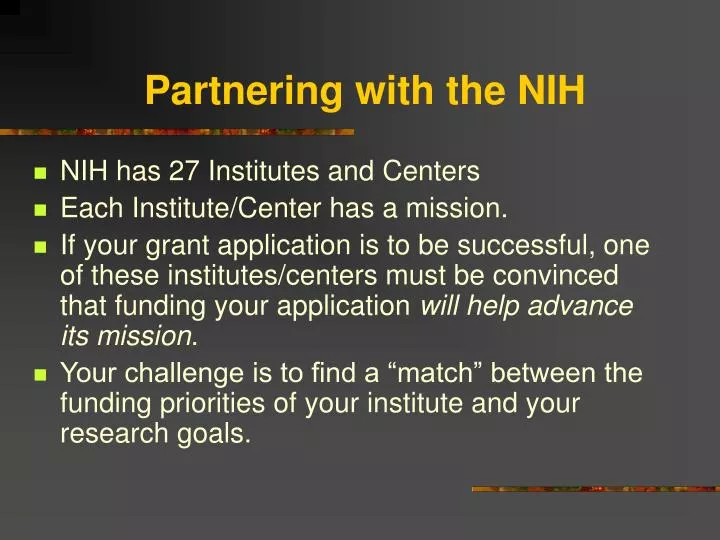 partnering with the nih