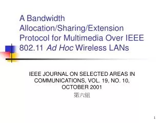 IEEE JOURNAL ON SELECTED AREAS IN COMMUNICATIONS, VOL. 19, NO. 10, OCTOBER 2001 ???