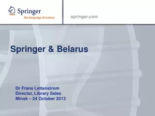 Springer &amp; Belarus