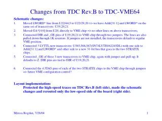 Changes from TDC Rev.B to TDC-VME64