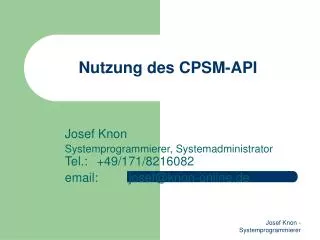 nutzung des cpsm api