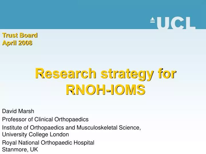 research strategy for rnoh ioms