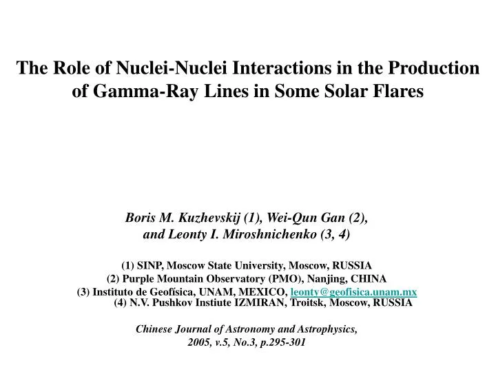 the role of nuclei nuclei interactions in the production of gamma ray lines in some solar flares