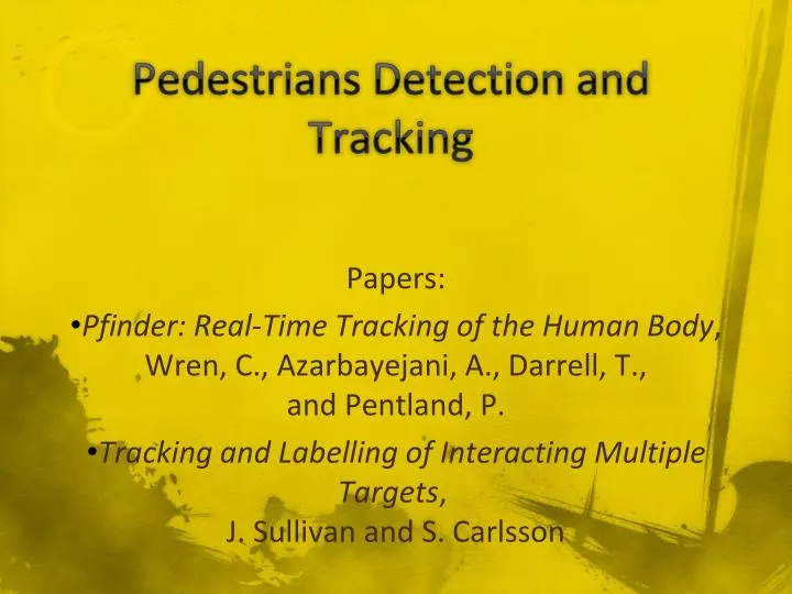 pedestrians detection and tracking