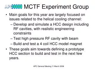 MCTF Experiment Group