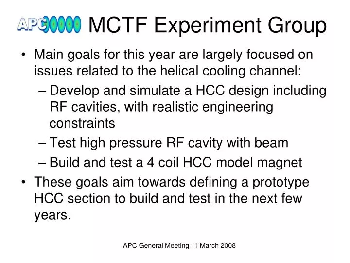 mctf experiment group