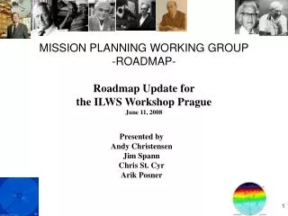 MISSION PLANNING WORKING GROUP -ROADMAP- Roadmap Update for the ILWS Workshop Prague June 11, 2008