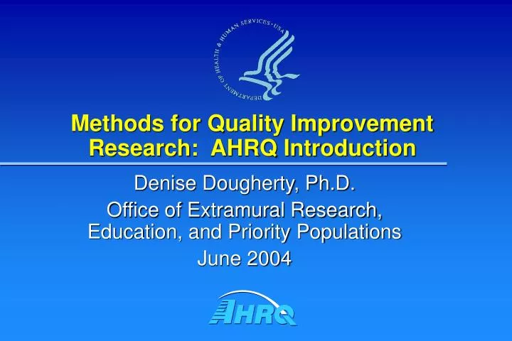 methods for quality improvement research ahrq introduction