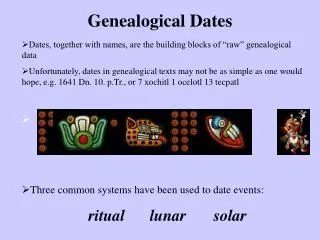 Genealogical Dates
