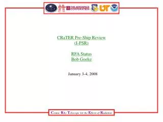 CRaTER Pre-Ship Review (I-PSR) RFA Status Bob Goeke