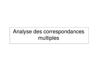 analyse des correspondances multiples