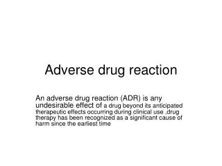 Adverse drug reaction