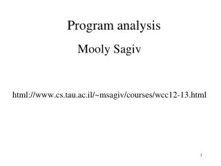 Program analysis