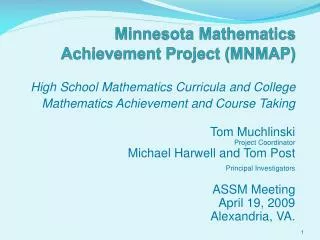 Minnesota Mathematics Achievement Project (MNMAP)