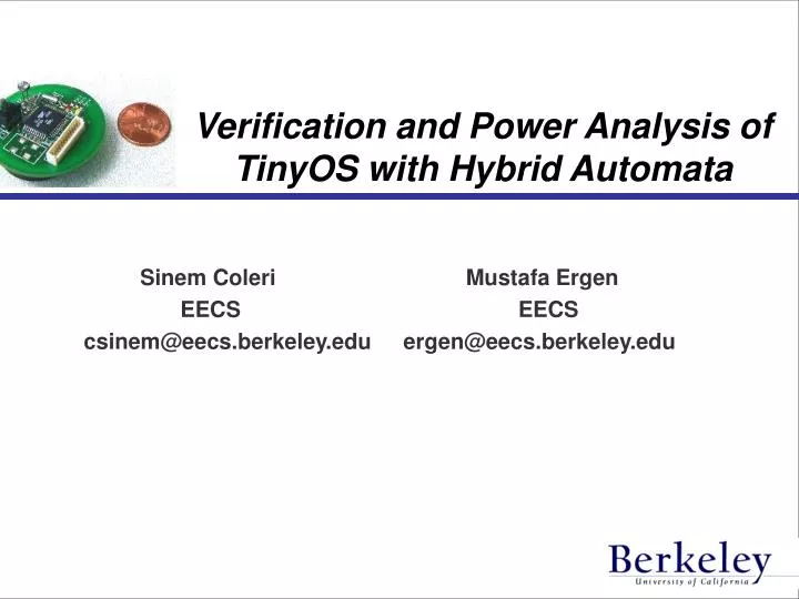 verification and power analysis of tinyos with hybrid automata