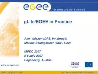 glite egee in practice