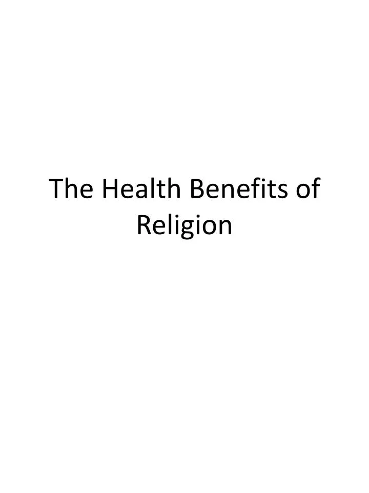 the health benefits of religion