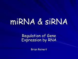 miRNA &amp; siRNA