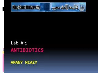 Antibiotics AMANY NIAZY