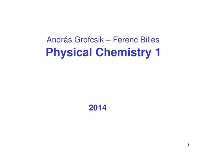 physical chemistry 1