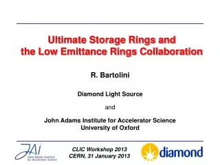Ultimate Storage Rings and the Low Emittance Rings Collaboration