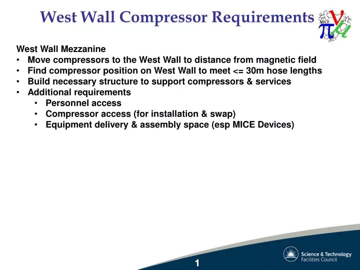 west wall compressor requirements