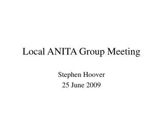 Local ANITA Group Meeting