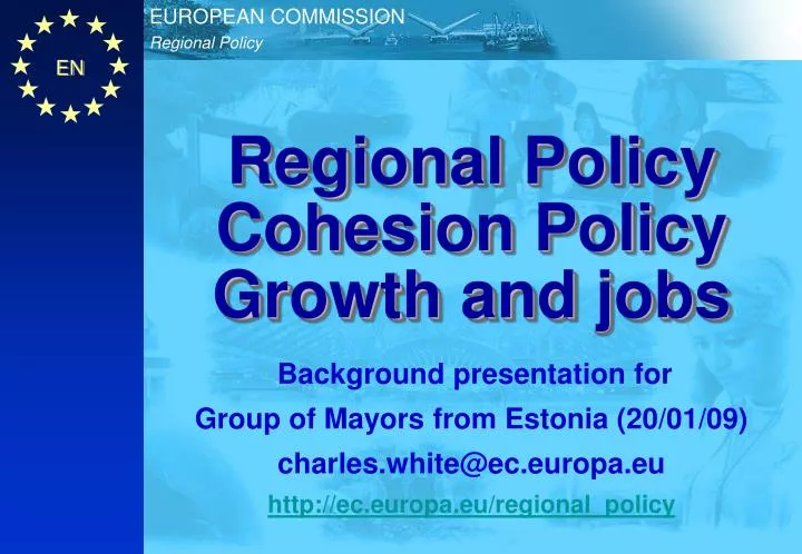 regional policy cohesion policy growth and jobs