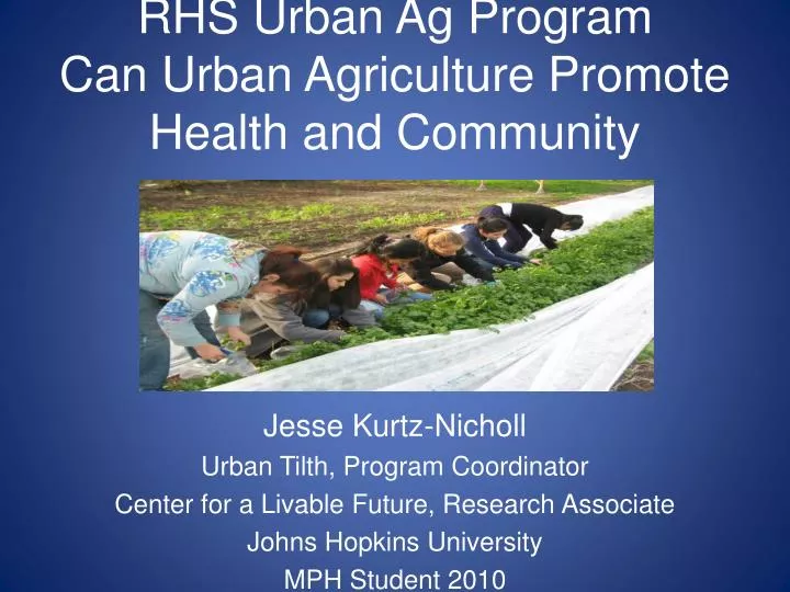 rhs urban ag program can urban agriculture promote health and community