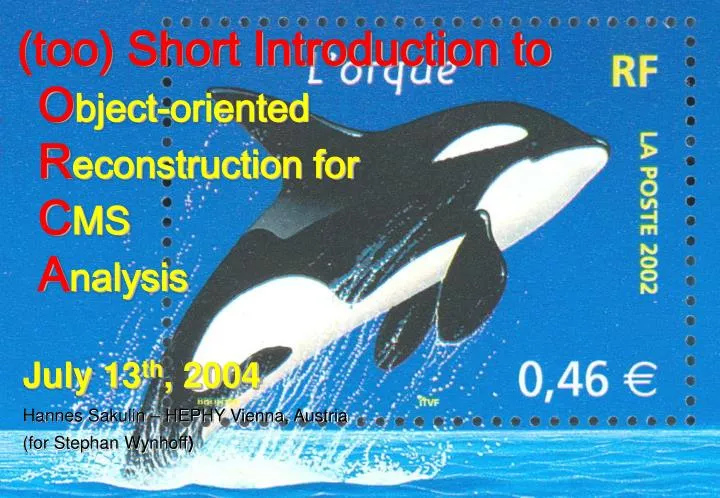 too short introduction to o bject oriented r econstruction for c ms a nalysis