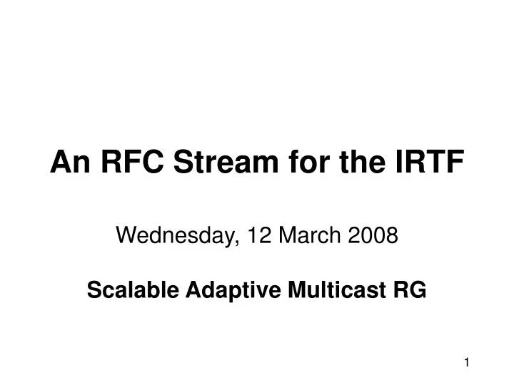 an rfc stream for the irtf