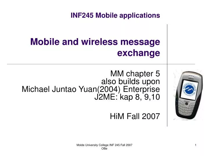 inf245 mobile applications mobile and wireless message exchange