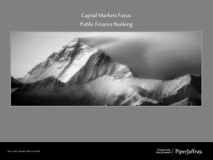 capital markets focus public finance banking