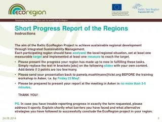 Short Progress Report of the Regions
